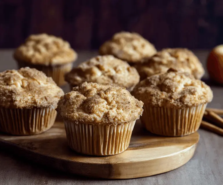 Delicious homemade apple cinnamon muffins with golden tops and cinnamon swirl, perfect for breakfast or snack time.