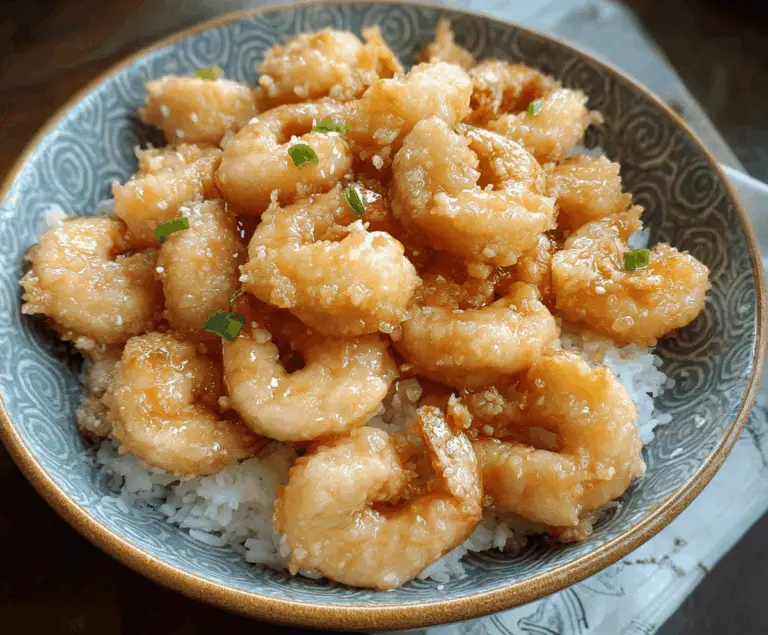 Delicious Chinese Coconut Shrimp served with dipping sauce on a white plate, garnished with fresh herbs, perfect for a crispy appetizer or main dish.