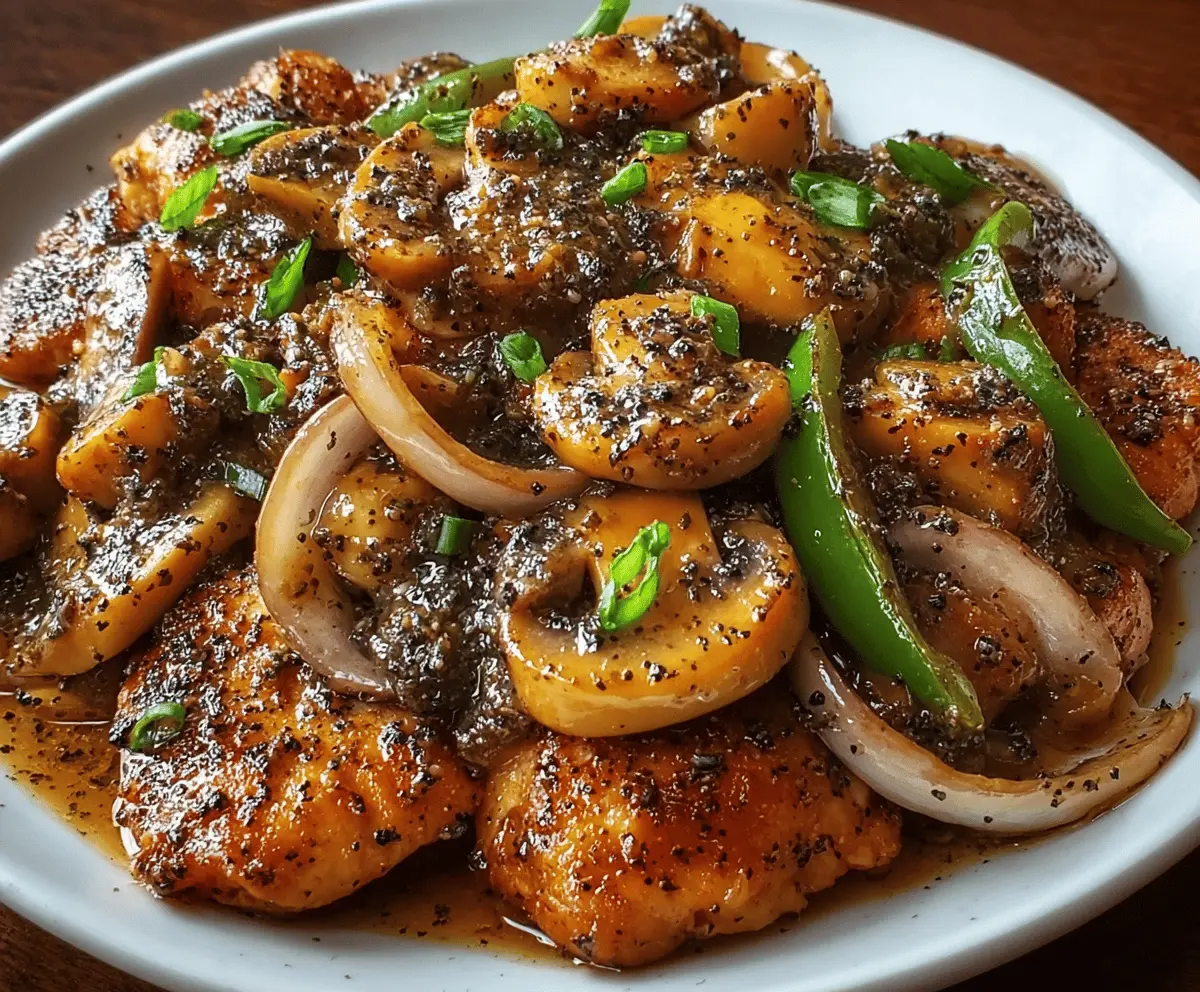 Easy Black Pepper Chicken with Mushrooms