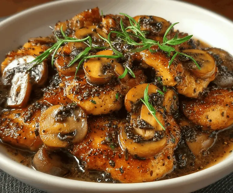 Delicious Black Pepper Chicken with Mushrooms served on a plate, showcasing a savory Asian-inspired dish.
