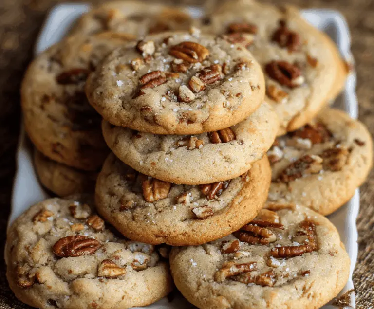 Delicious homemade butter pecan cookies with a golden crust and crunchy pecans