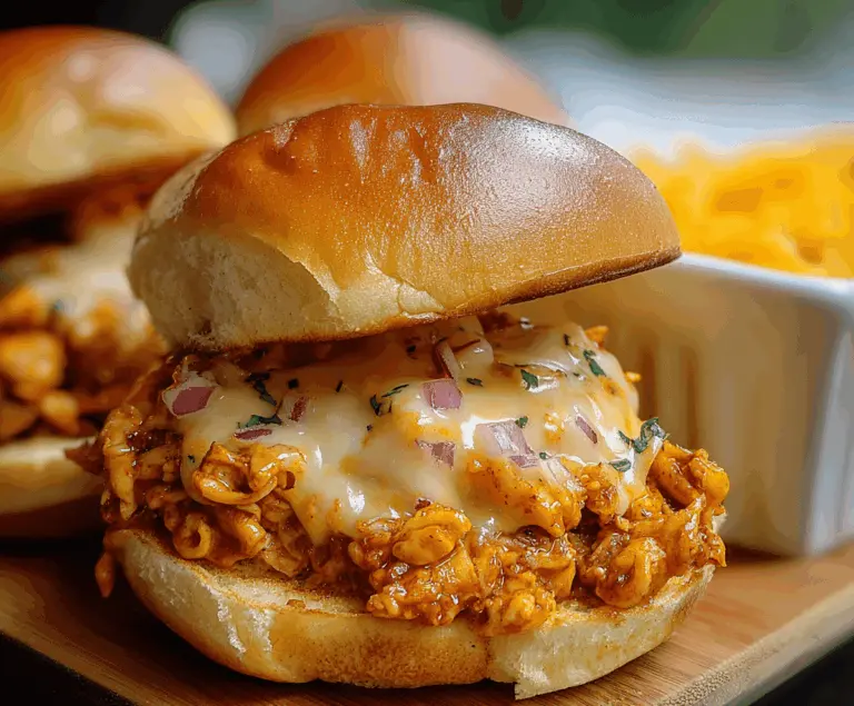 Juicy Cajun Chicken Sloppy Joes in a bun topped with lettuce and cheese on a plate, served with side fries