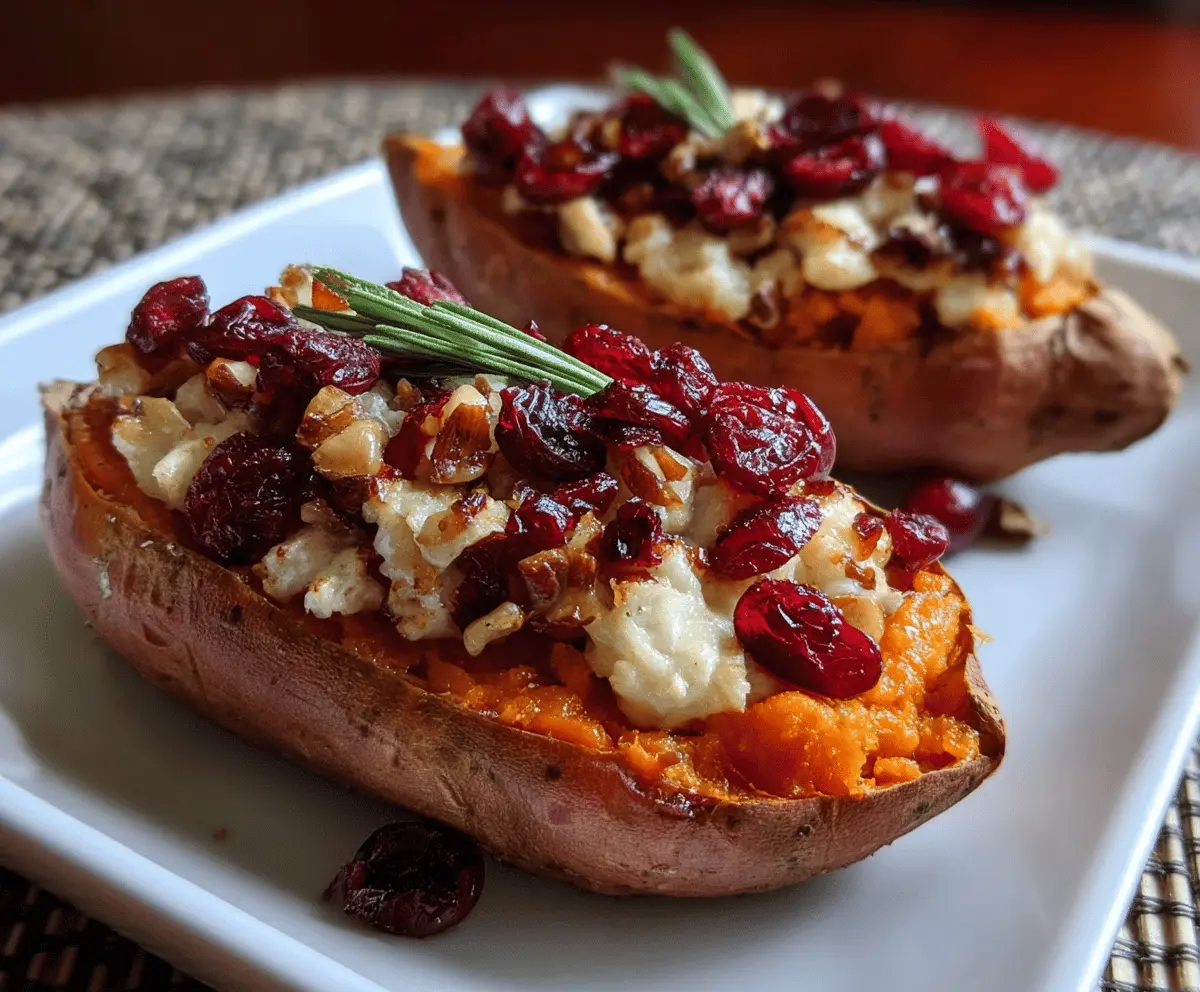 Easy Cranberry Apple Twice-Baked Sweet Potatoes