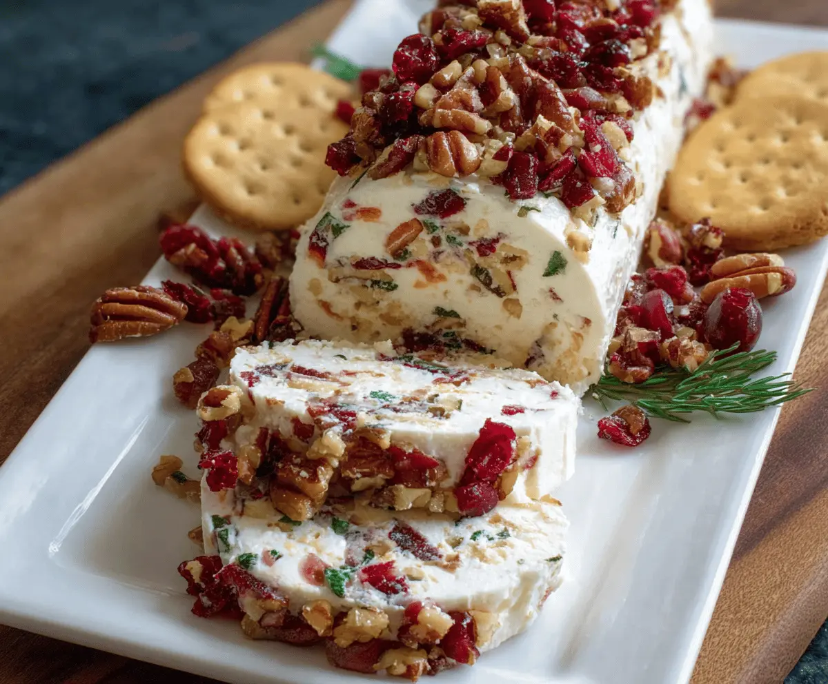 Easy Cranberry Pecan Cheese Log Recipe