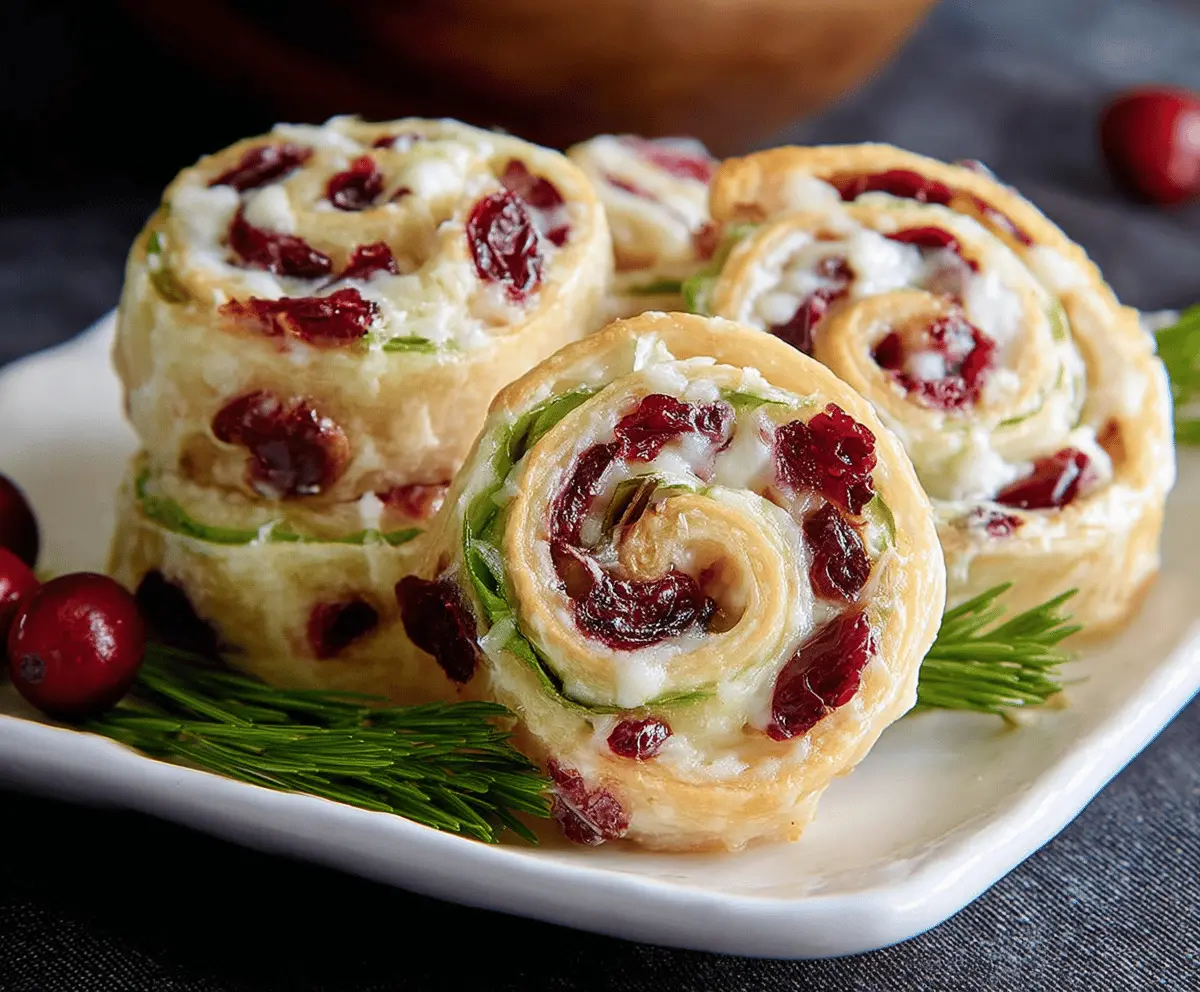 Easy Christmas Cranberry Pinwheels