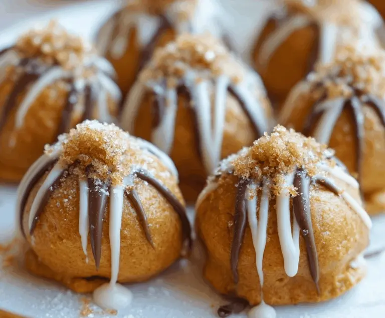 Delicious pumpkin cheesecake truffles with creamy texture and autumn spices, perfect for fall desserts.