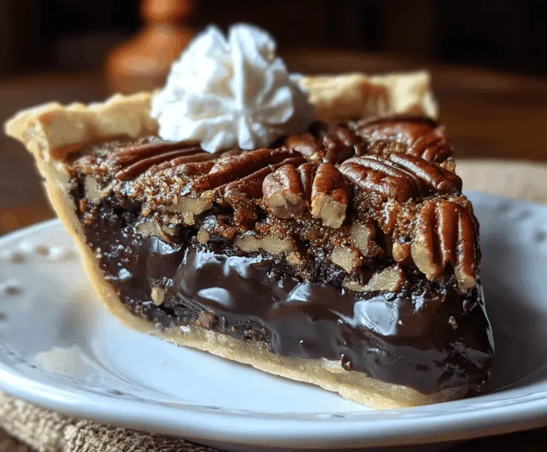 Delicious Texas Chocolate Pecan Pie with rich chocolate and crunchy pecan topping