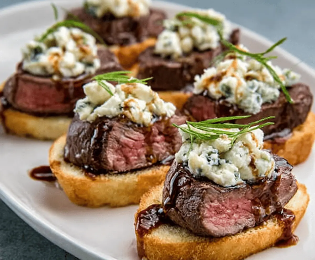 Easy Beef Tenderloin Gorgonzola Crostini