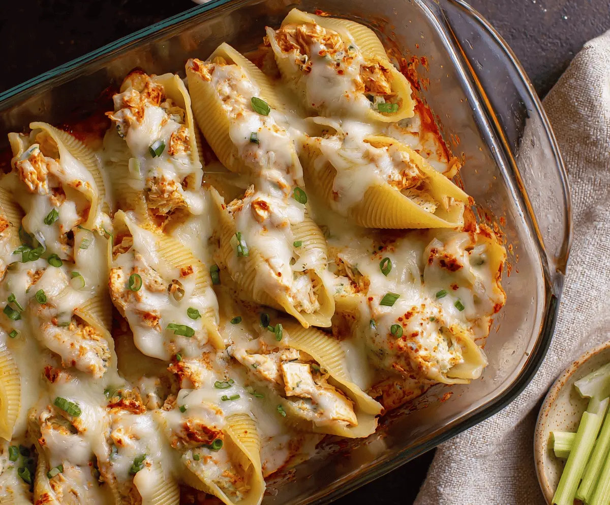 Easy Buffalo Chicken Stuffed Shells