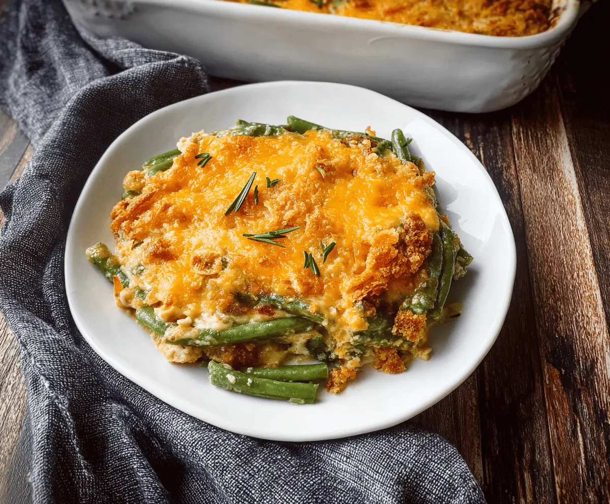 Easy Cheddar Bay Green Bean Casserole