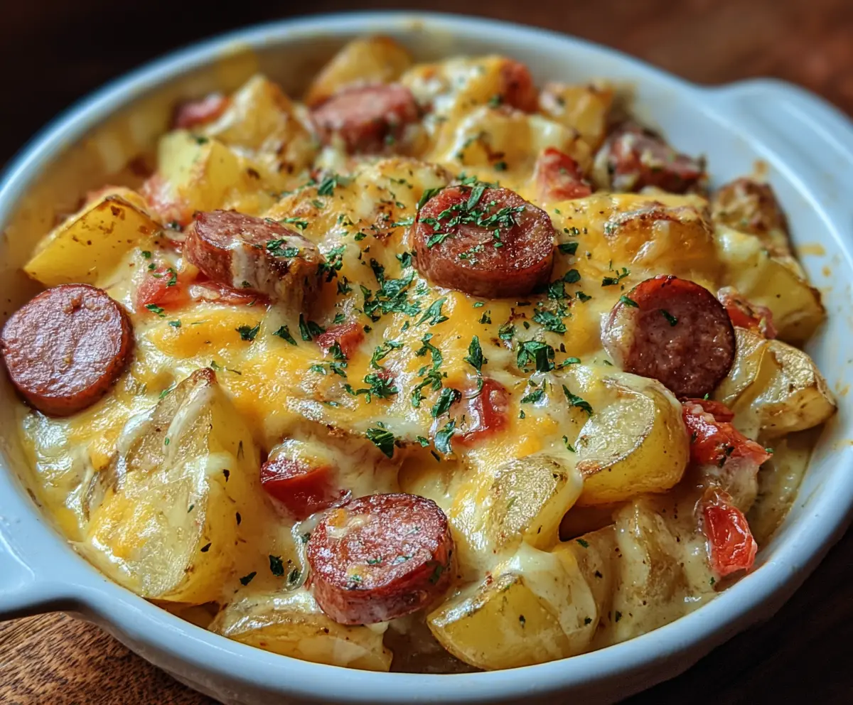 Cheesy Ranch Potatoes with Smoked Sausage