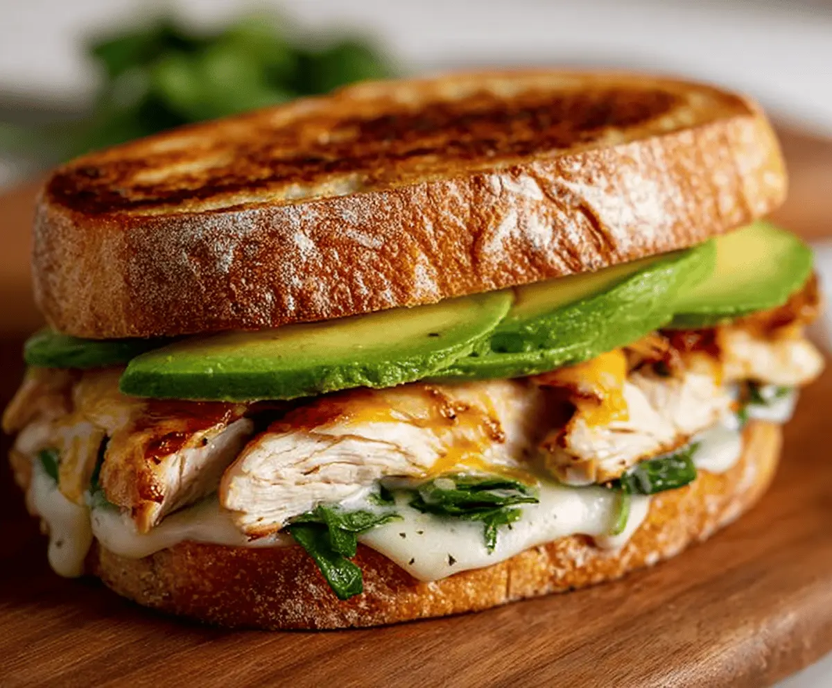 Easy Chicken Avocado Melt Sandwich