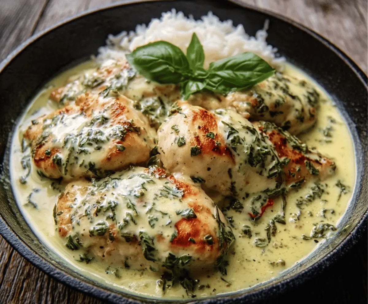 Creamy Basil Chicken Recipe