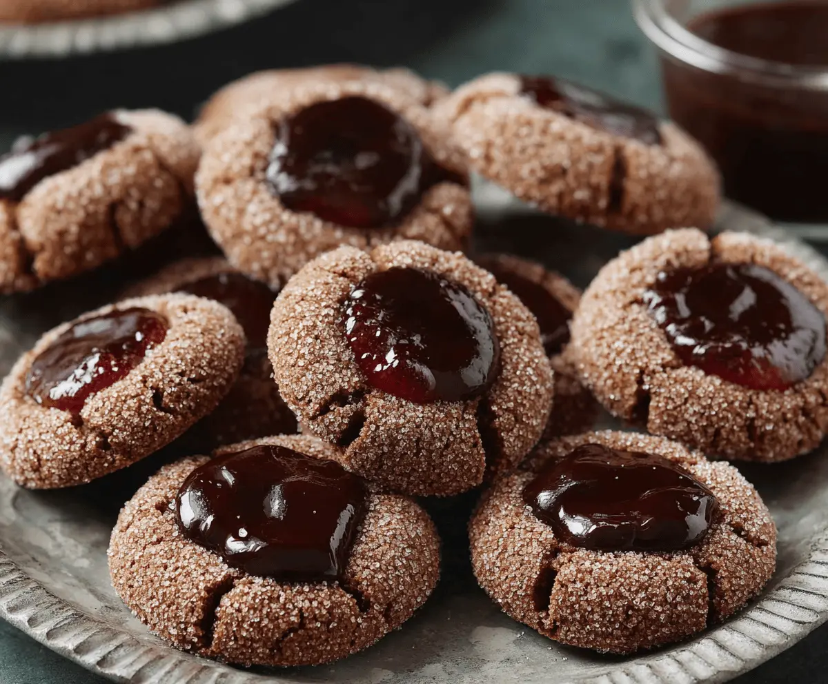 Easy Chocolate Thumbprint Cookies