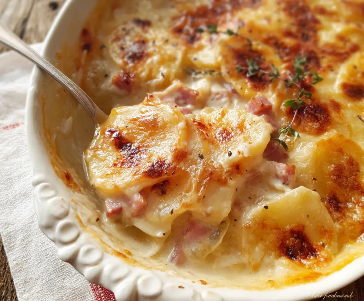 Classic Scalloped Potatoes with Ham