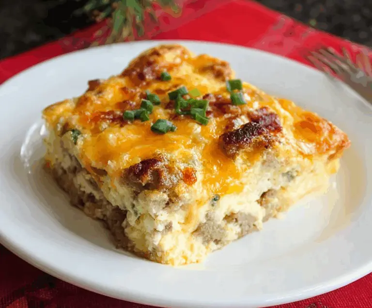 Delicious Crack Breakfast Casserole with eggs, cheese, and bacon baked to perfection.
