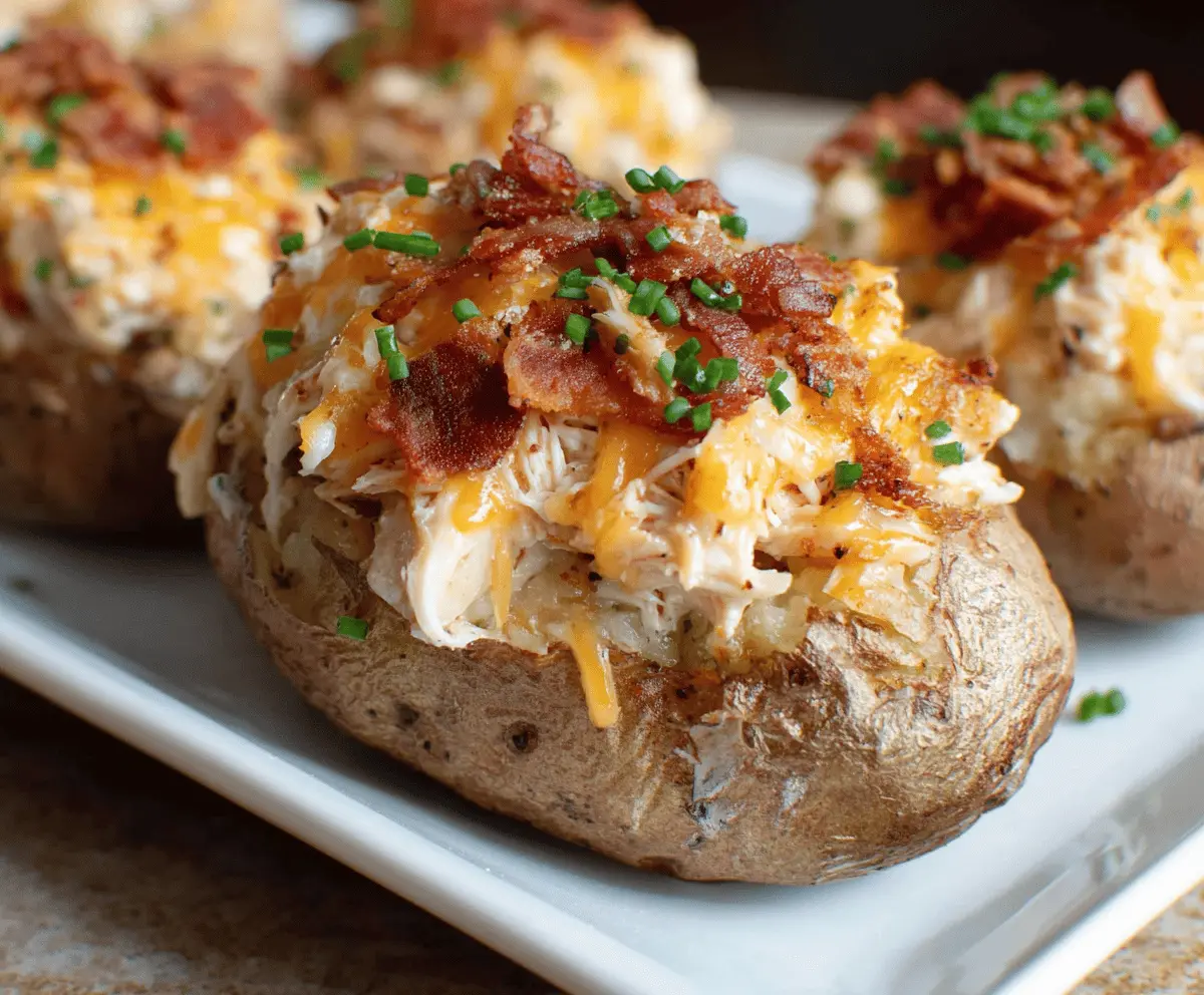 Easy Crack Chicken Stuffed Potatoes