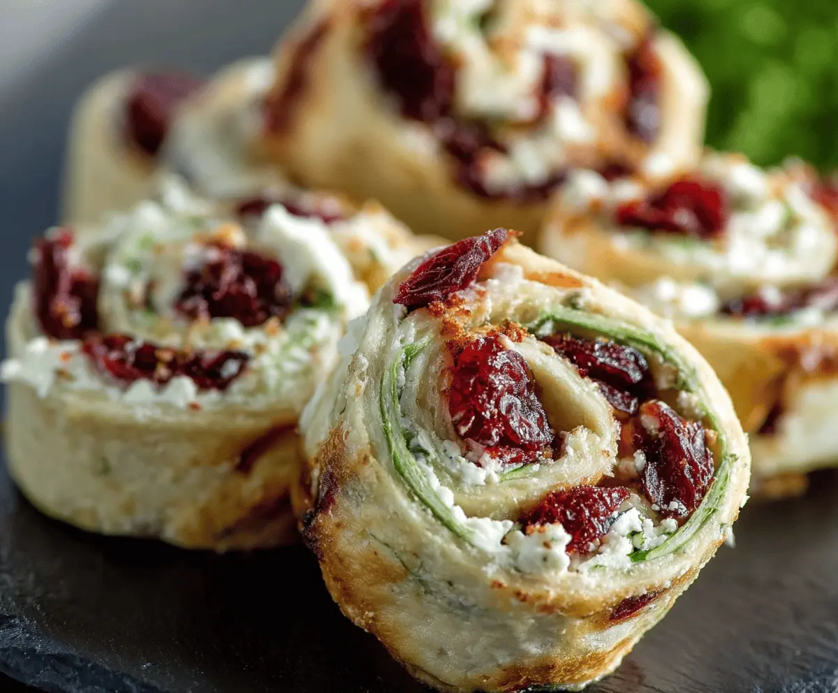 Easy Cranberry Feta Pinwheels Recipe