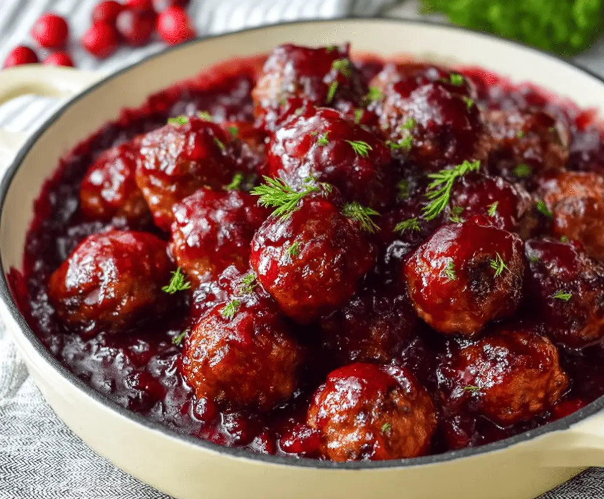 Easy Cranberry Sauce Meatballs