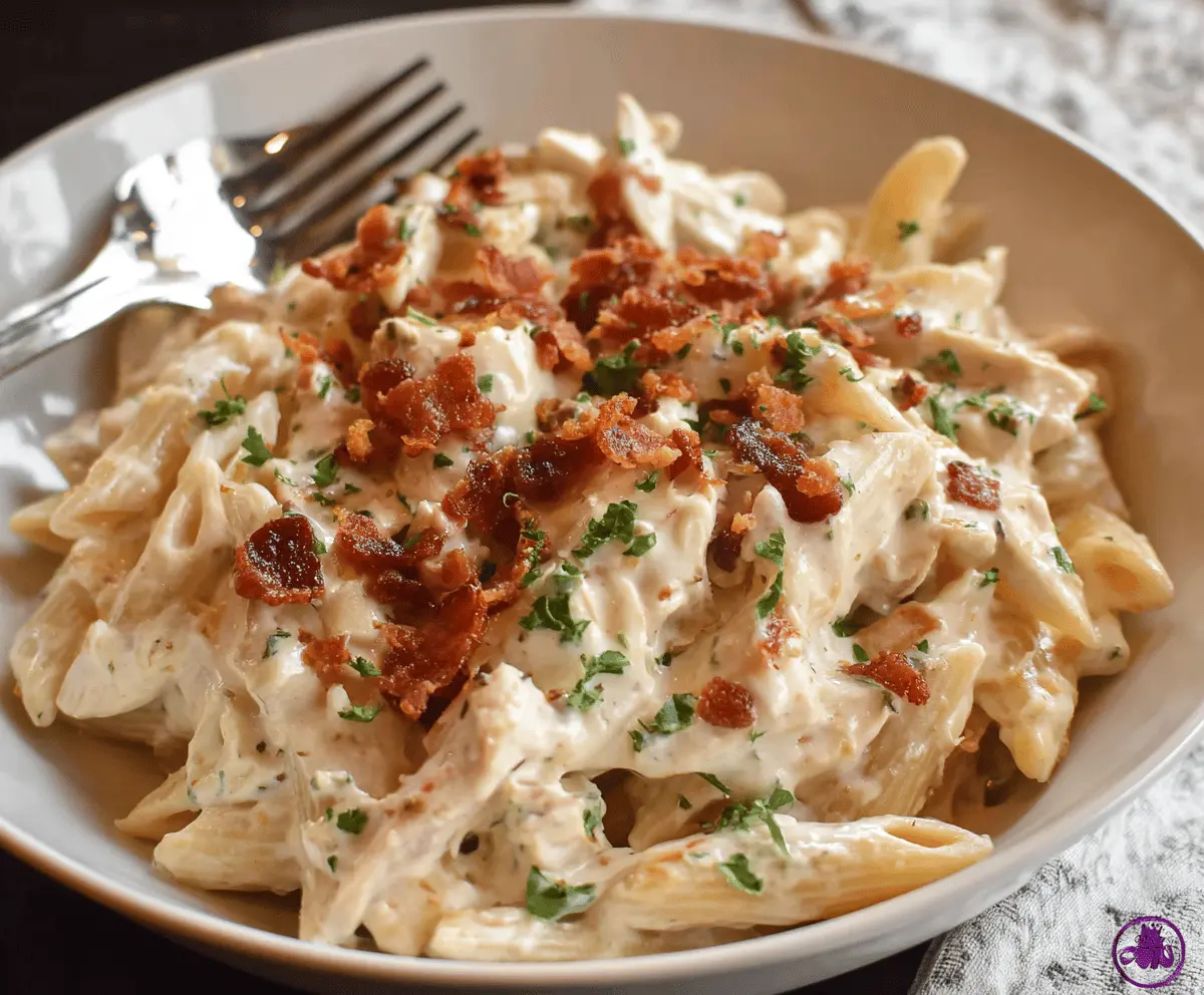 Easy Creamy Chicken Bacon Ranch Pasta