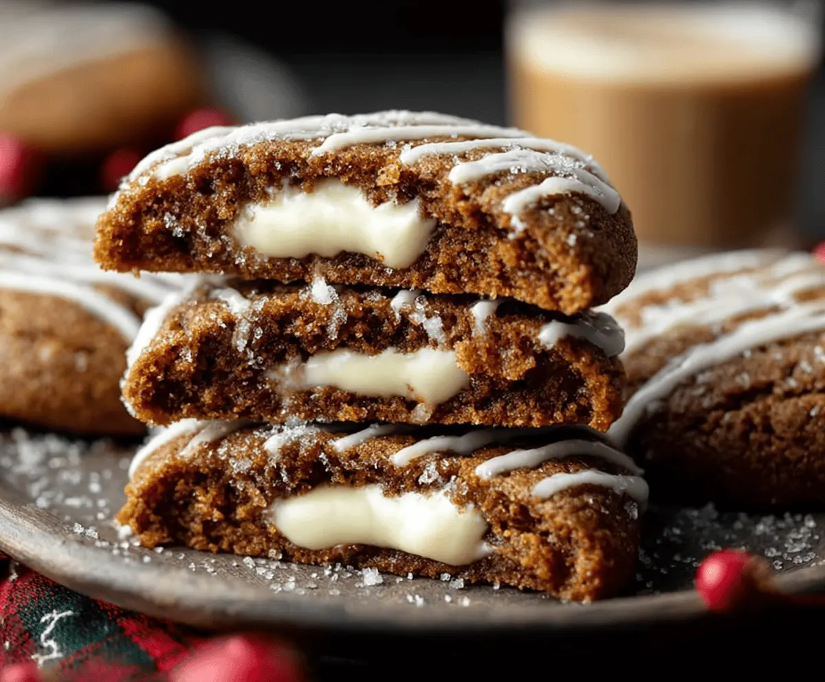 Soft Gingerbread Cheesecake Cookies