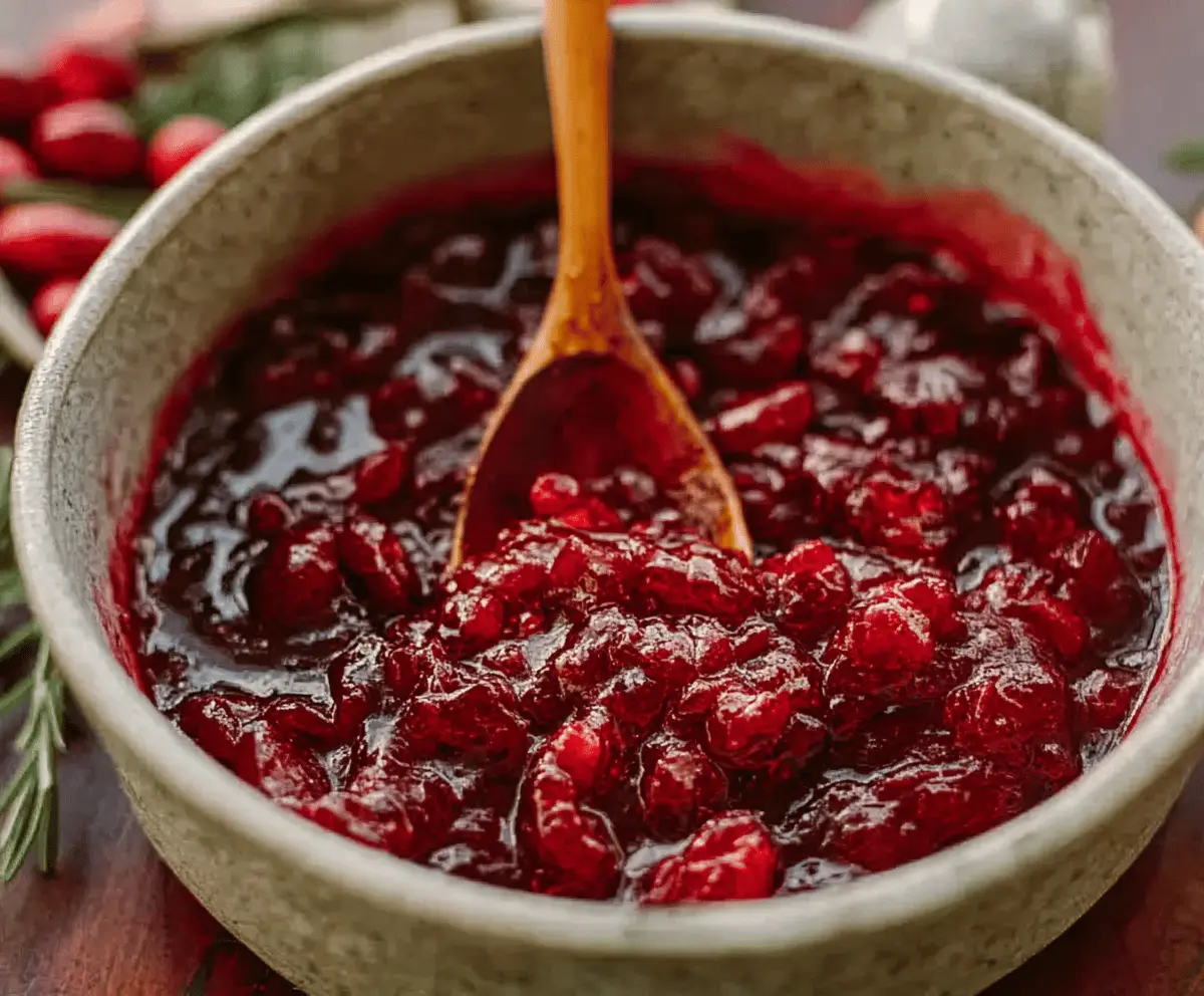 Easy Honey Bourbon Cranberry Sauce