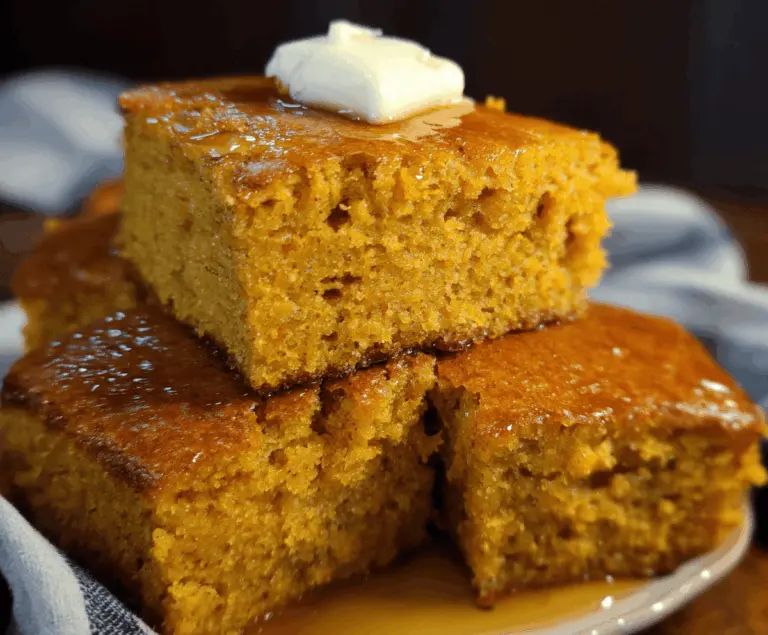 Delicious honey butter sweet potato cornbread on a rustic plate, perfect for comforting dinners.
