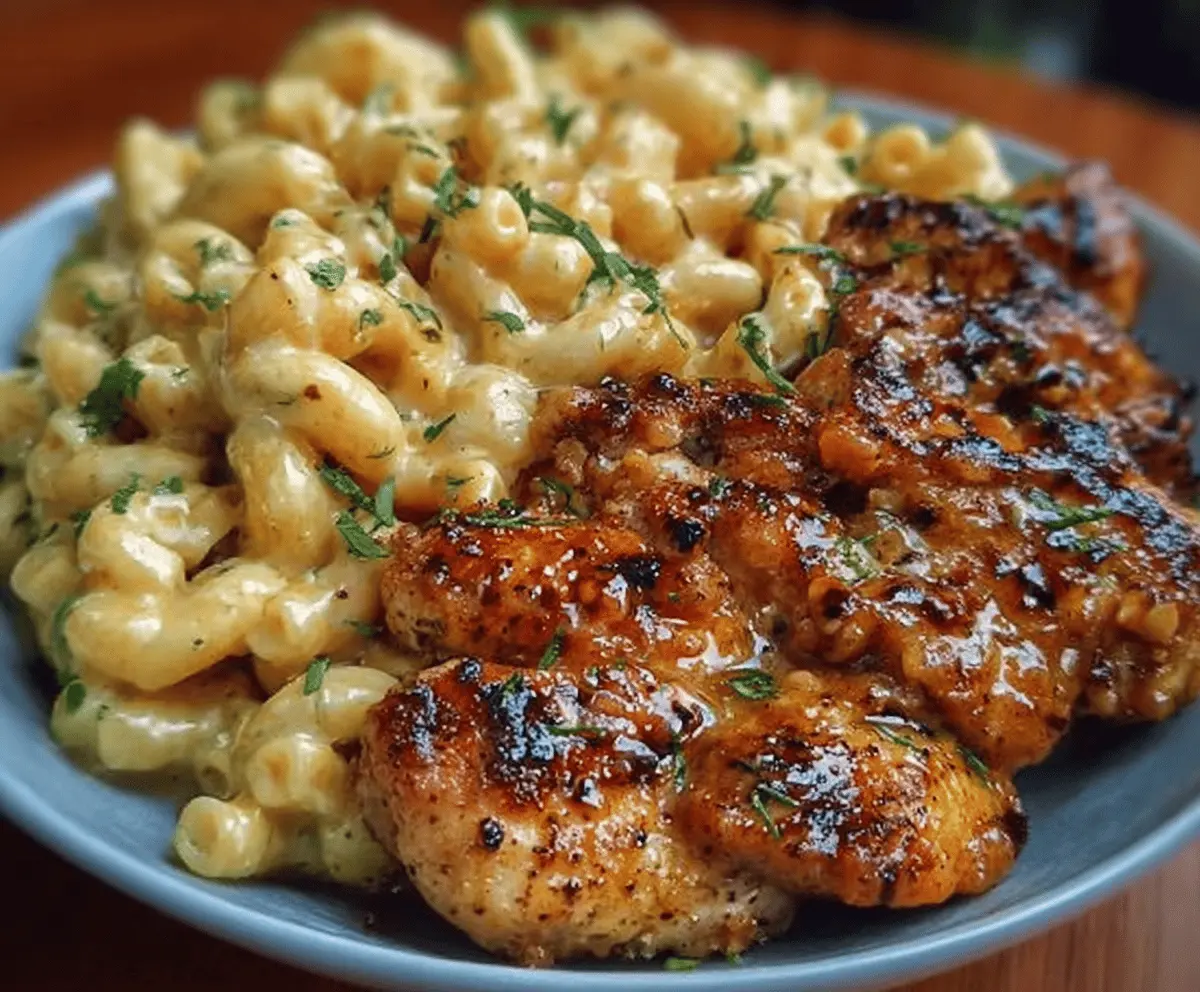 Creamy Honey Pepper Chicken & Mac Cheese