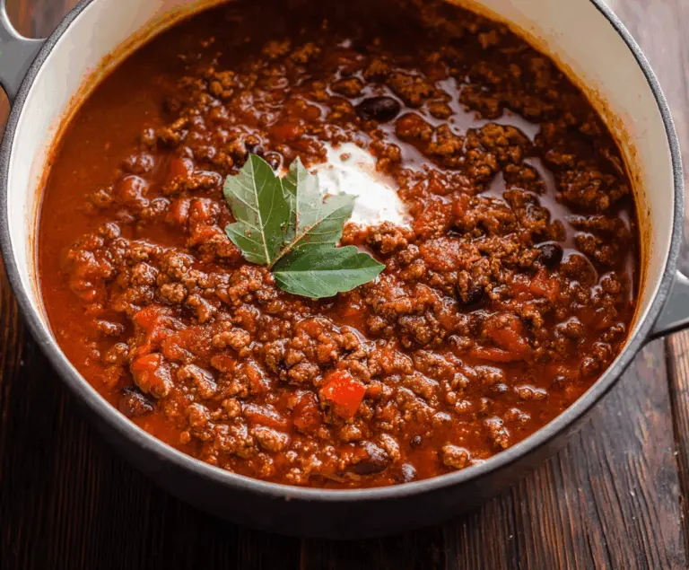 Hearty no beans chili in a bowl topped with shredded cheese and fresh cilantro