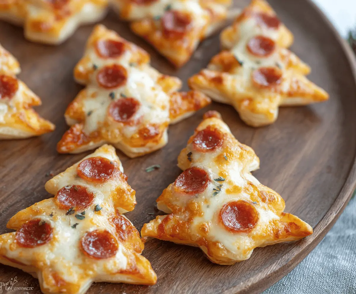 Festive Puff Pastry Christmas Tree Pizza Bites