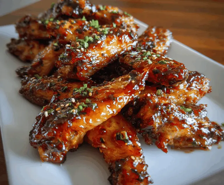 Delicious sticky pineapple-teriyaki chicken wings served on a plate, highlighting their glossy glaze and tender meat.