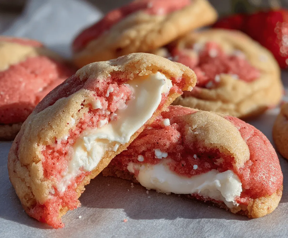 Easy Strawberry Cheesecake Stuffed Cookies
