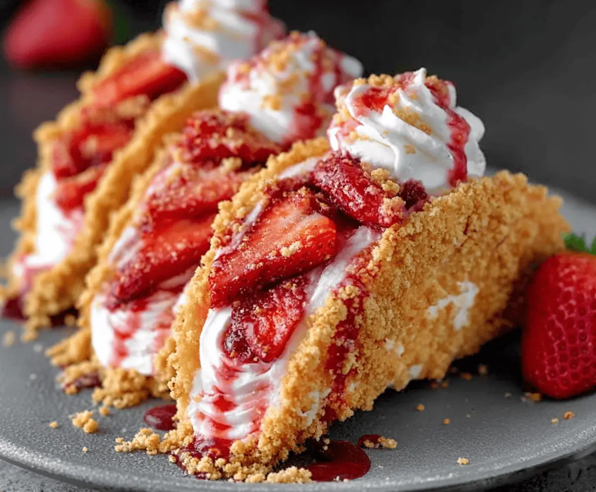 Easy Strawberry Crunch Cheesecake Tacos