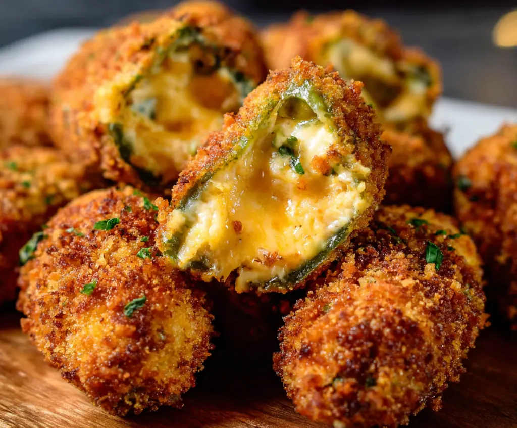 Delicious cheesy jalapeño poppers filled with melted cheese and spicy jalapeños, perfect as a appetizer.