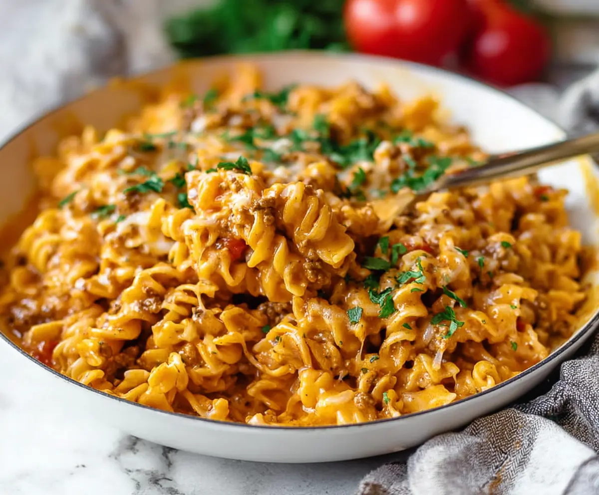 Easy Cheesy Taco Pasta Recipe