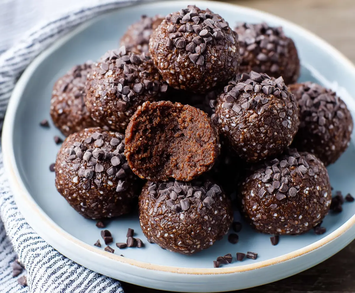 Easy Chocolate Brownie Protein Balls