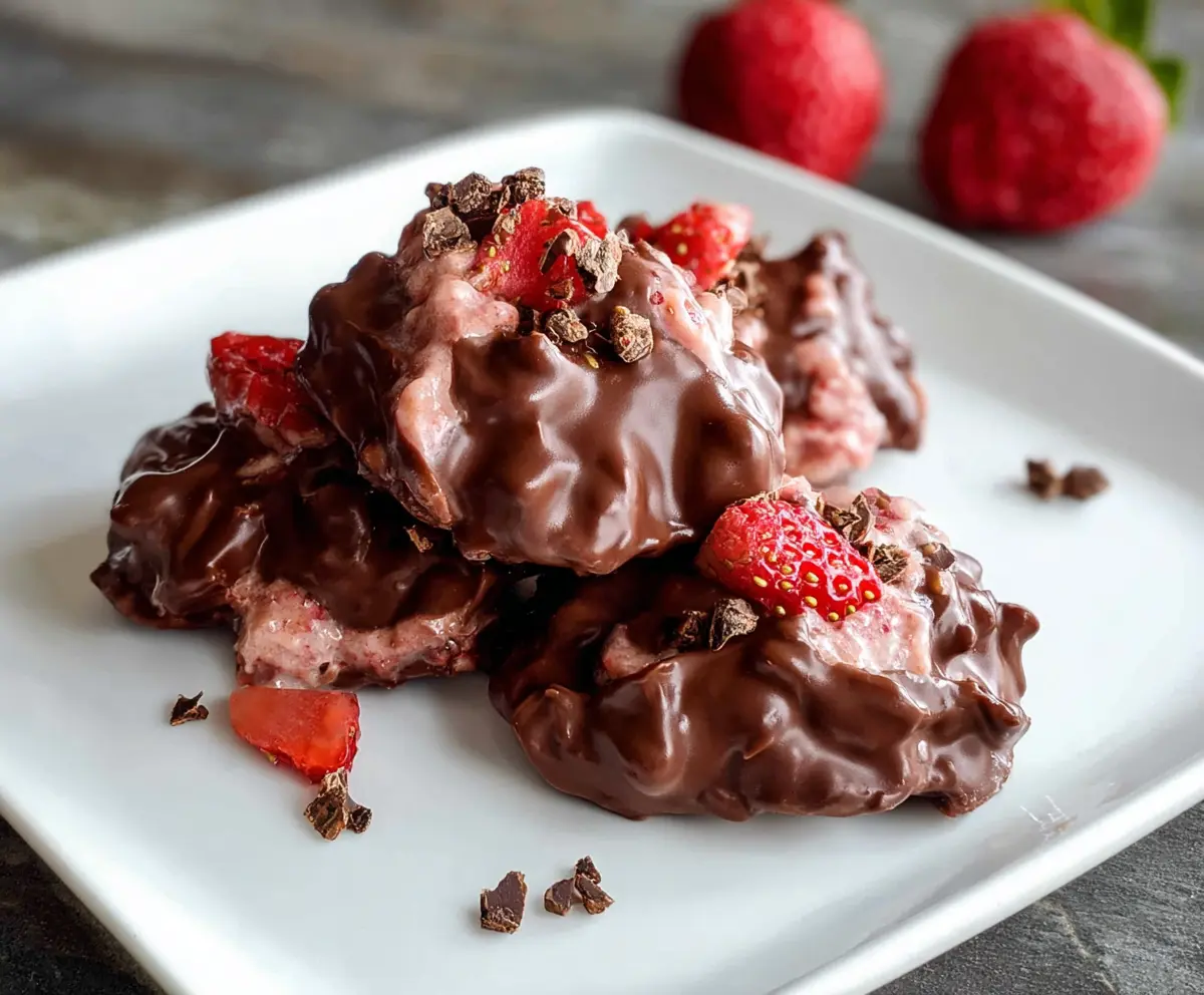Easy Chocolate Strawberry Yogurt Clusters