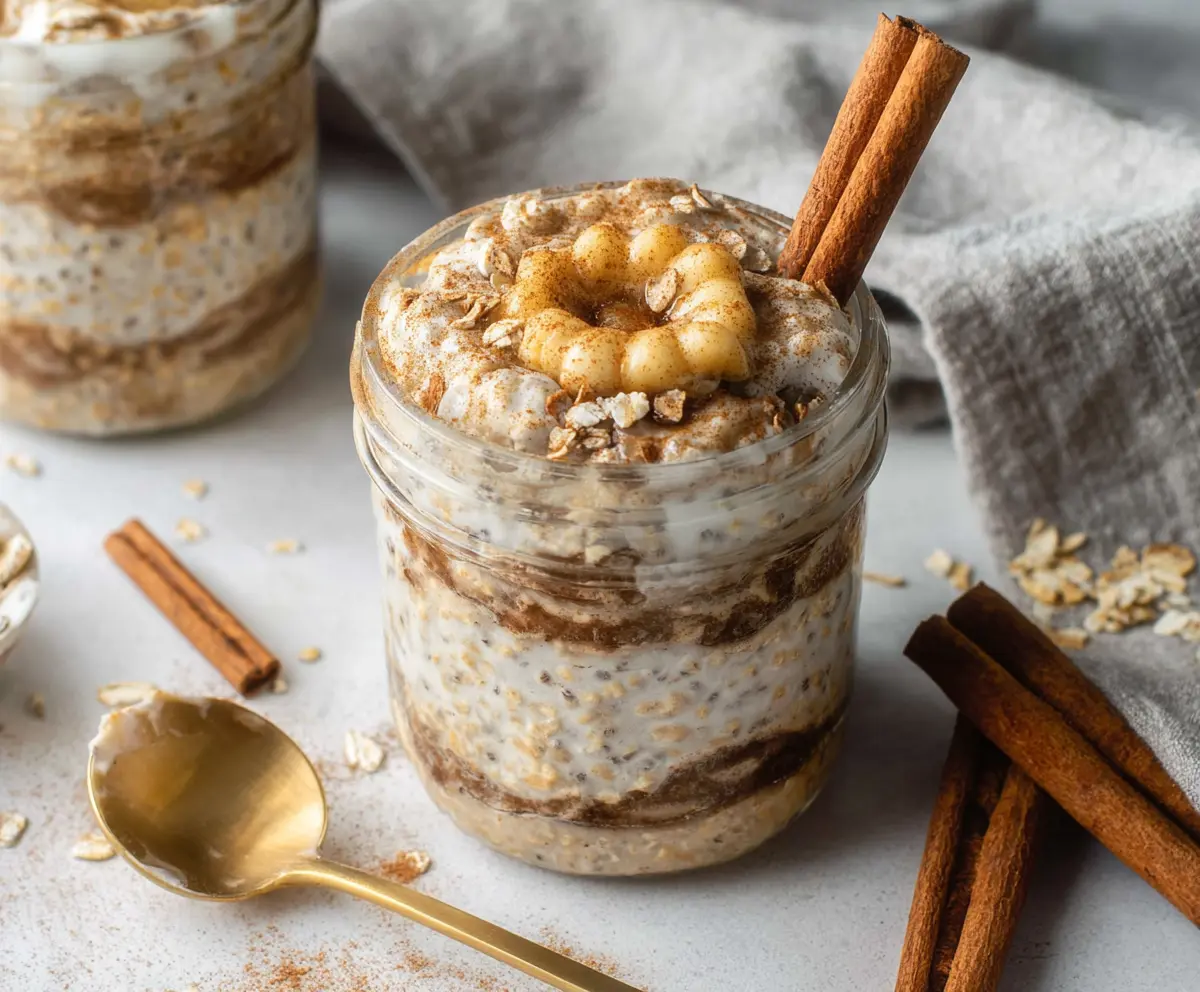 Easy Cinnamon Roll Overnight Oats