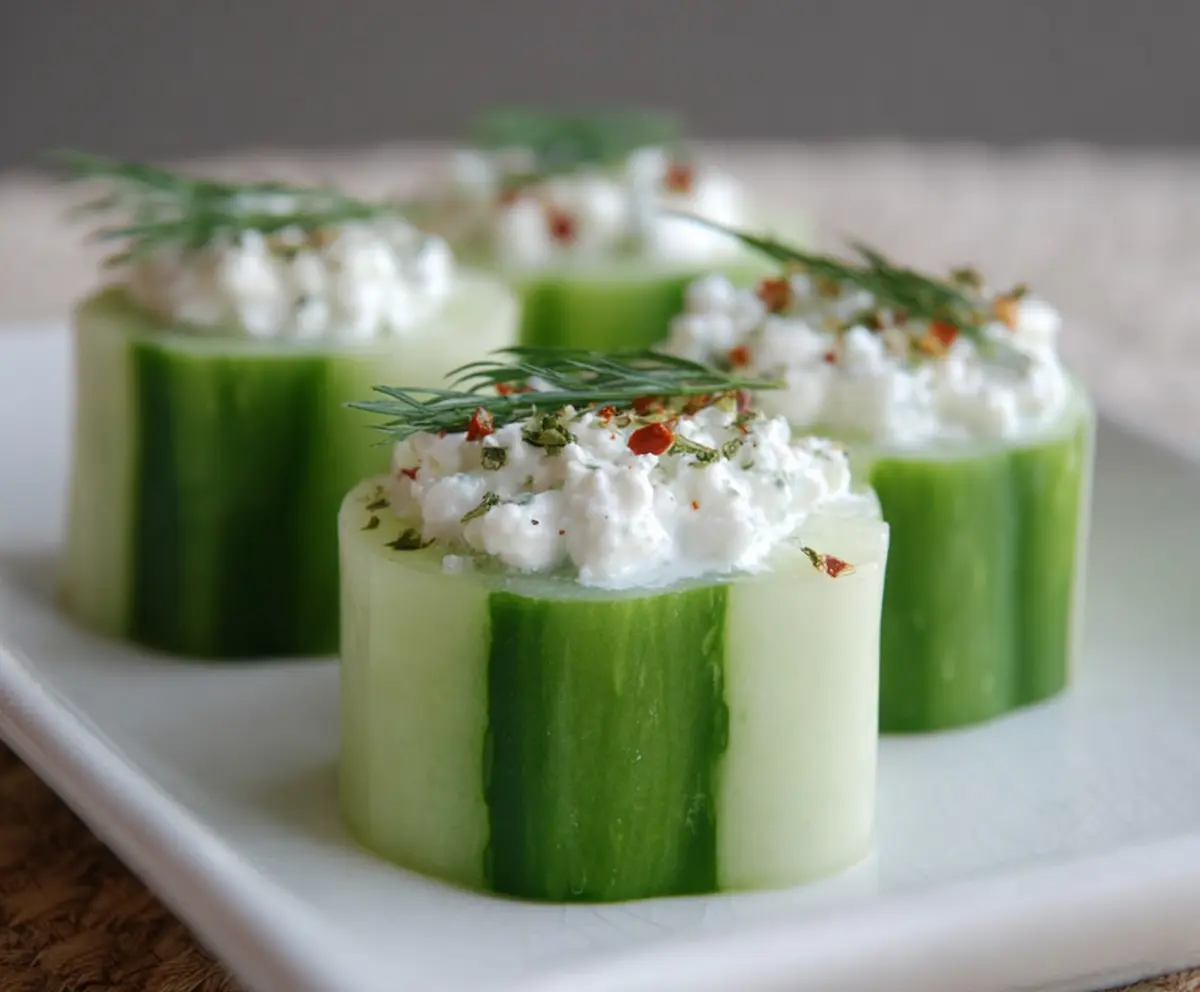 Fresh Cottage Cheese Cucumber Cups
