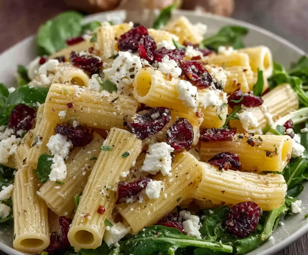 Fresh Feta Cranberry Rigatoni Salad