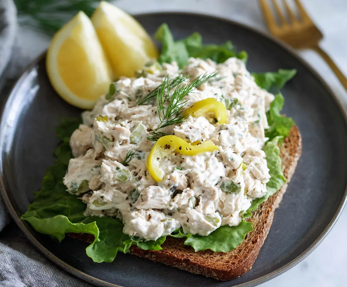 High Protein Chicken Salad with Banana Peppers