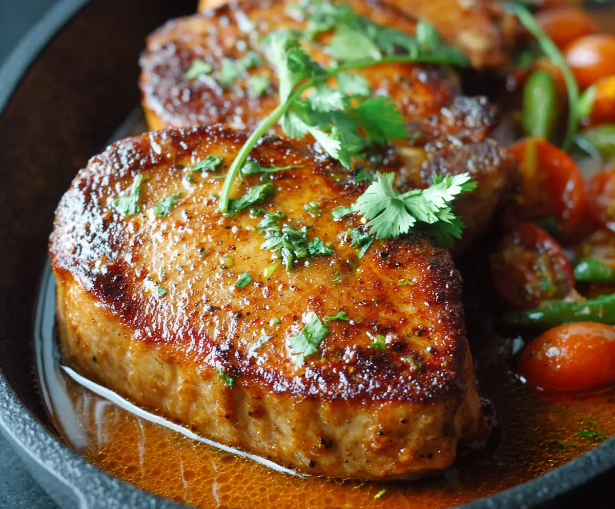 Juicy Pan Seared Pork Chops Recipe