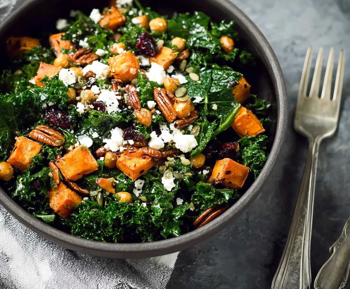 Fresh Kale & Roasted Sweet Potato Salad