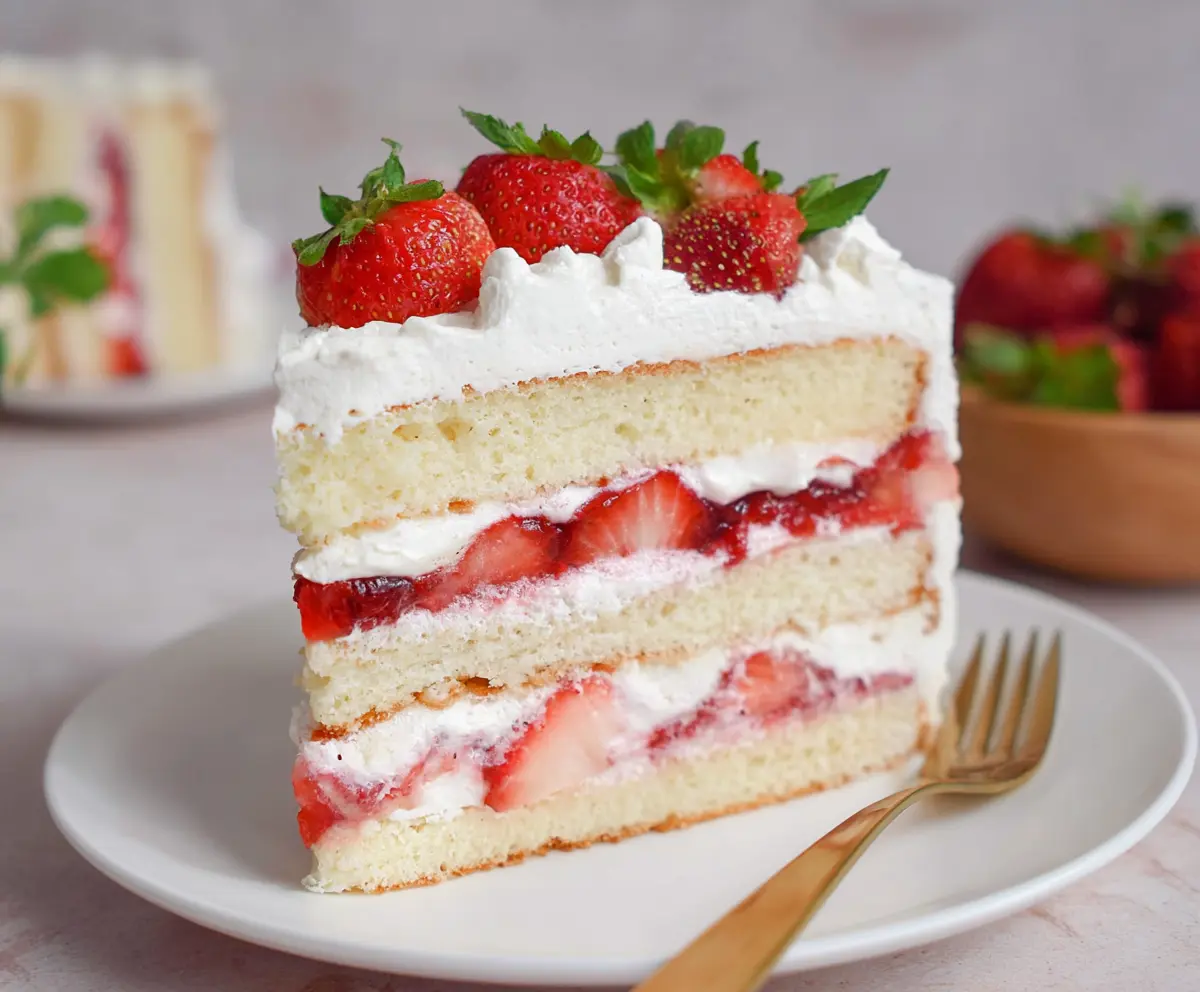 Easy Layered Strawberry Shortcake Cake