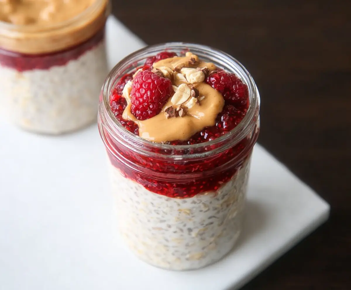 Easy Peanut Butter Jelly Overnight Oats