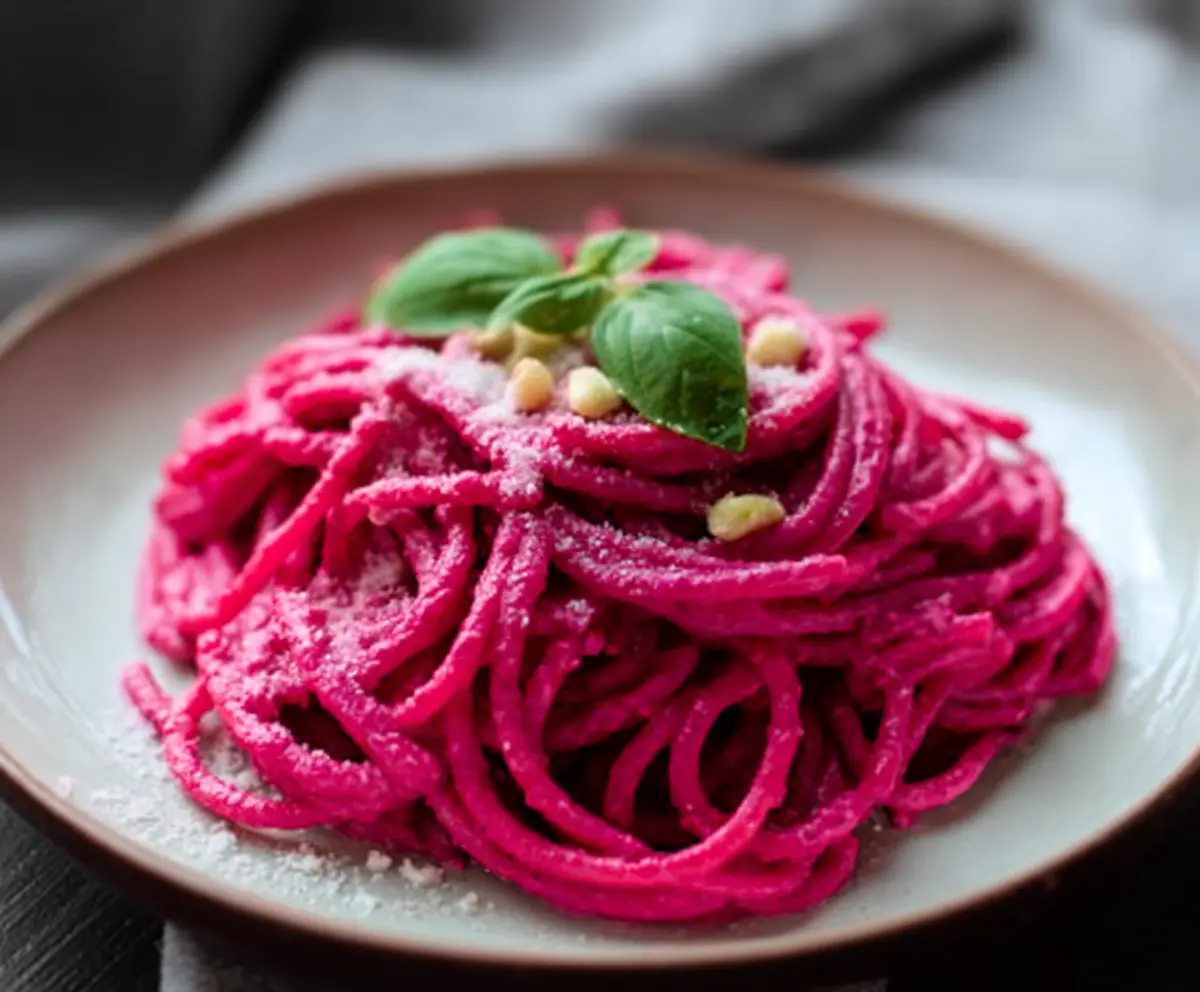 Creamy Pink Beet Pasta Recipe