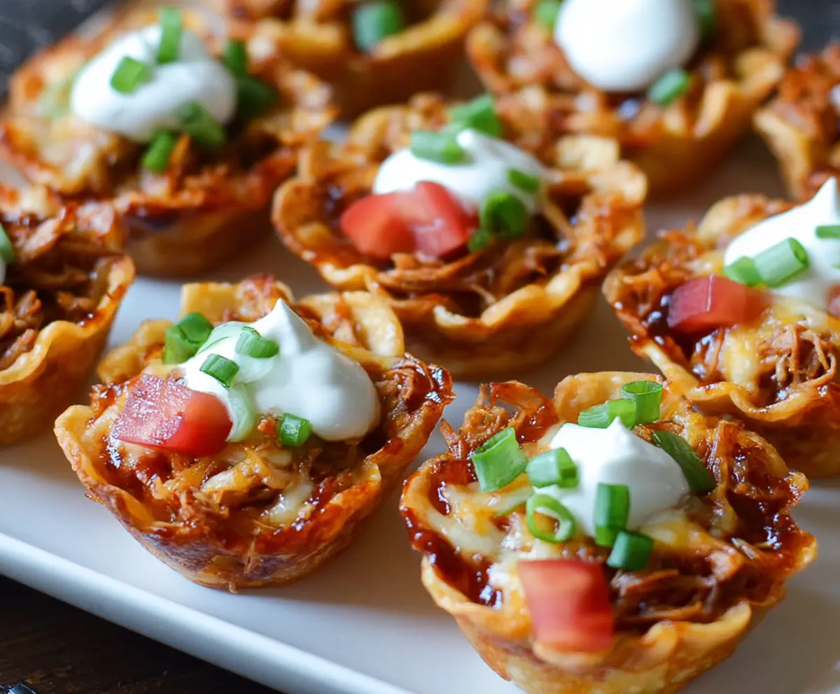 Easy Pulled Pork Nacho Cups