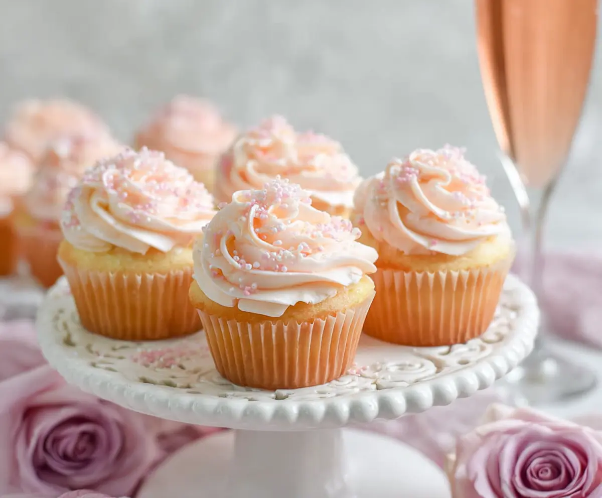 Effortless Rose Champagne Cupcakes