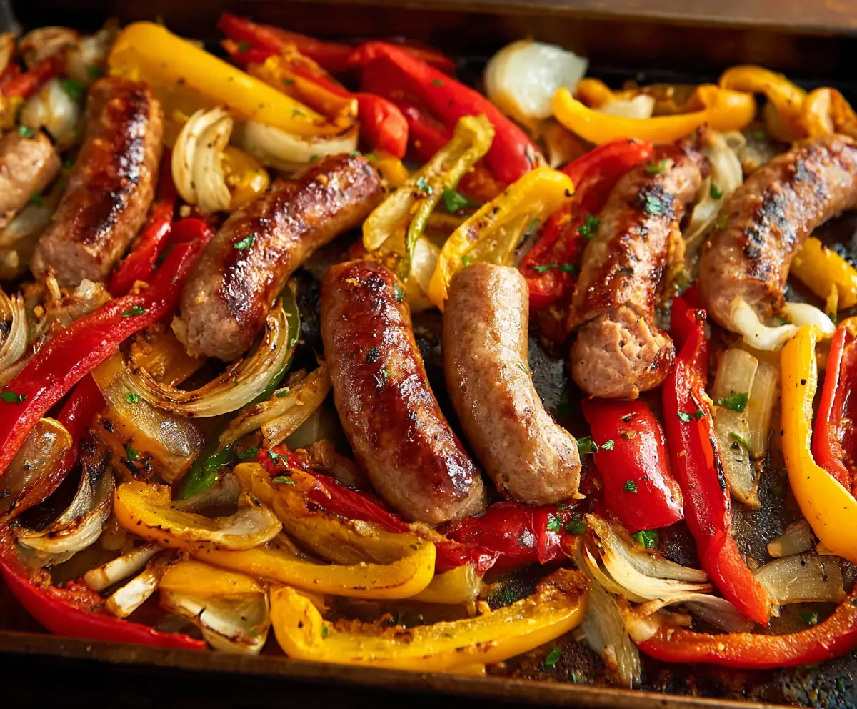 Easy Sheet Pan Sausage and Peppers