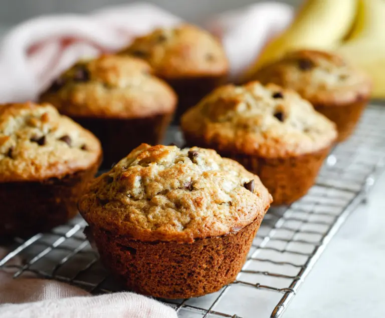 Delicious sourdough discard banana muffins fresh out of the oven